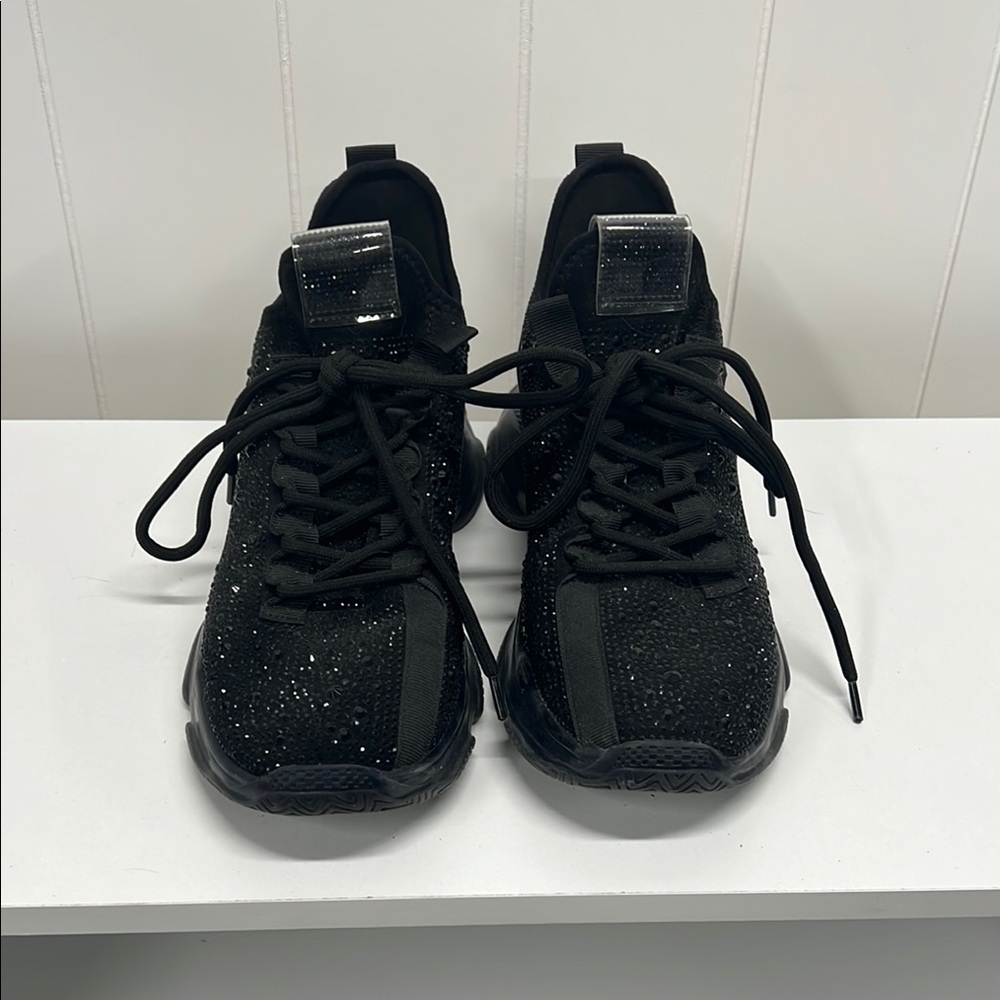 Steve Madden Maxima Black Bling Sneakers